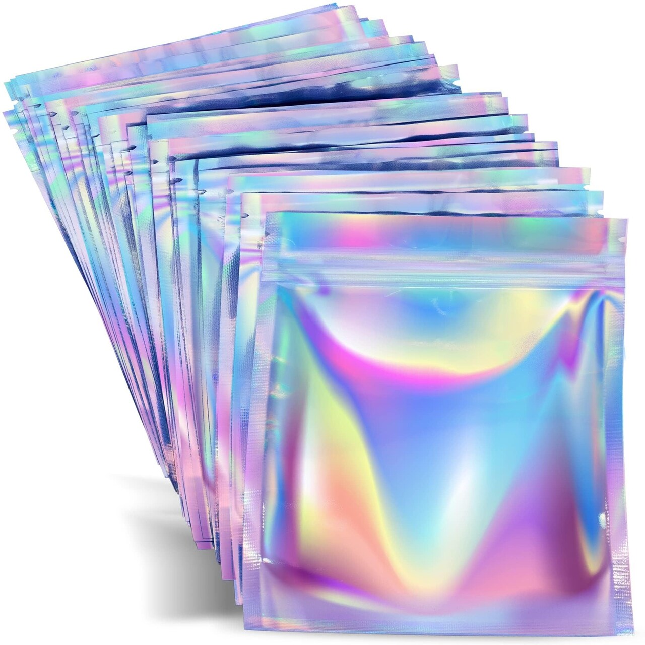Small Mylar Bags 3x4-100 Pieces Holographic Resealable Food Storage - Clear